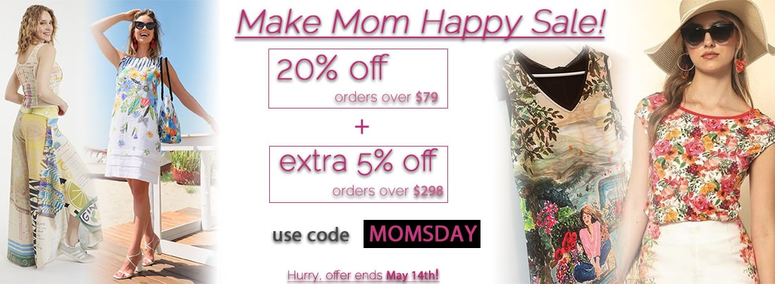 Make Mom Happy Sale: 20% off Orders over $79 + extra 5% off Orders over $298